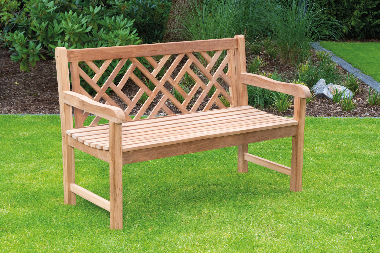 Bank "Quadriga" 2-Sitzer Teakholz Pure ca. 130 cm breit
