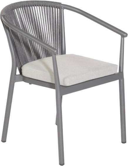 Sessel "Finesse" Alu anthrazit/Polyrope dark-grey incl. Kissen