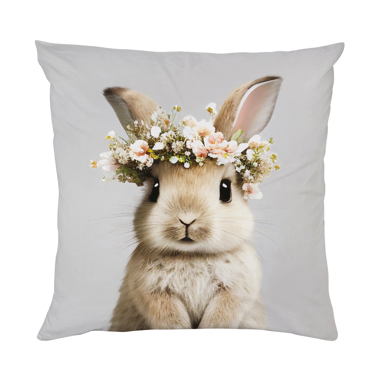 Osterhase mit Blumen Kissen