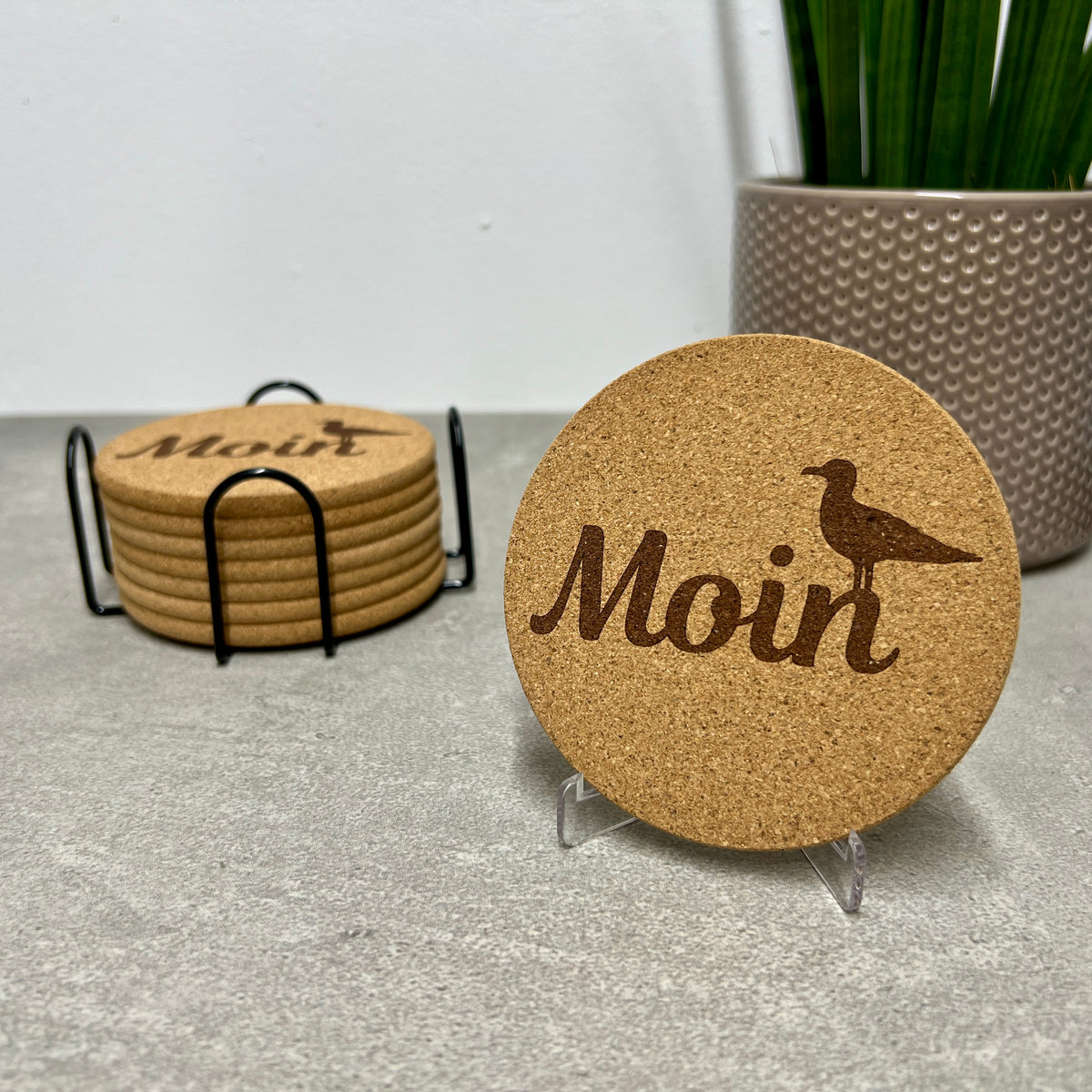 Korkuntersetzer "Moin"