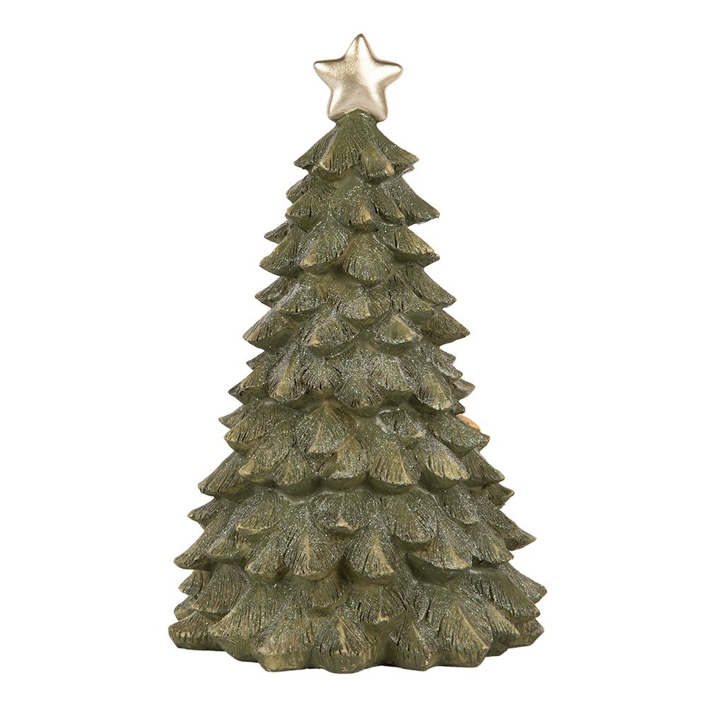 Weihnachtsdekoration mit LED-Beleuchtung Weihnachtsbaum Ø 15x25 cm Grün Kunststoff