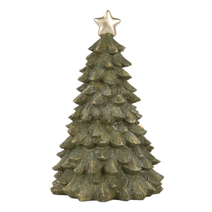 Weihnachtsdekoration mit LED-Beleuchtung Weihnachtsbaum Ø 15x25 cm Grün Kunststoff