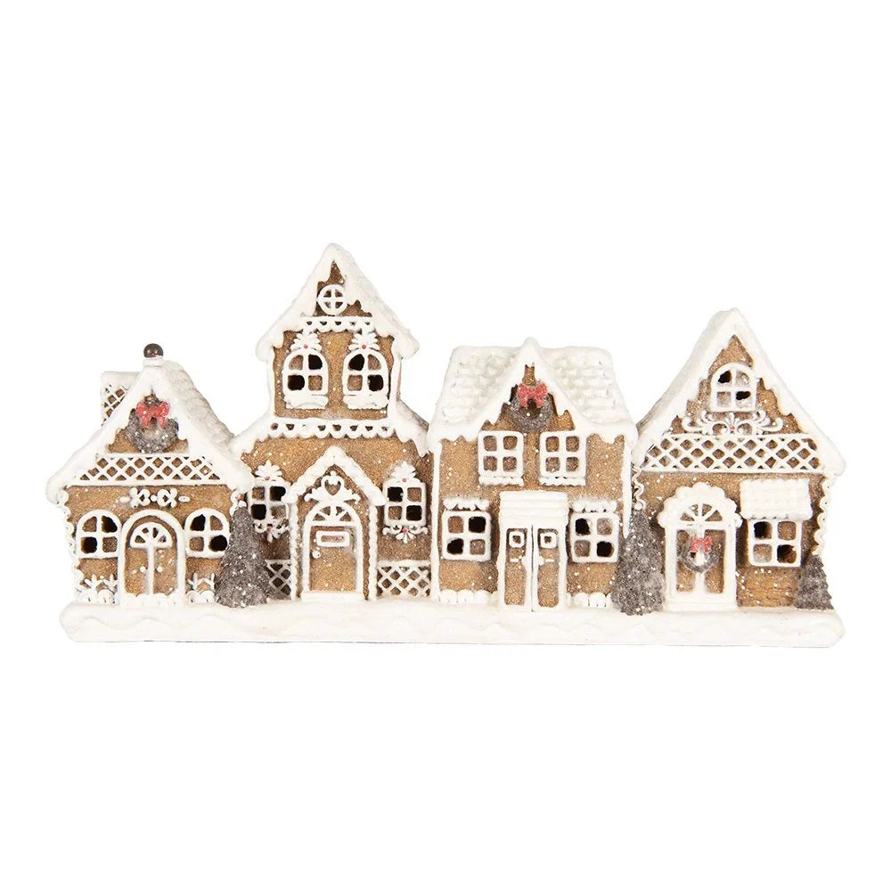 Lebkuchenhaus 25x6x13 cm brauner Kunststoff