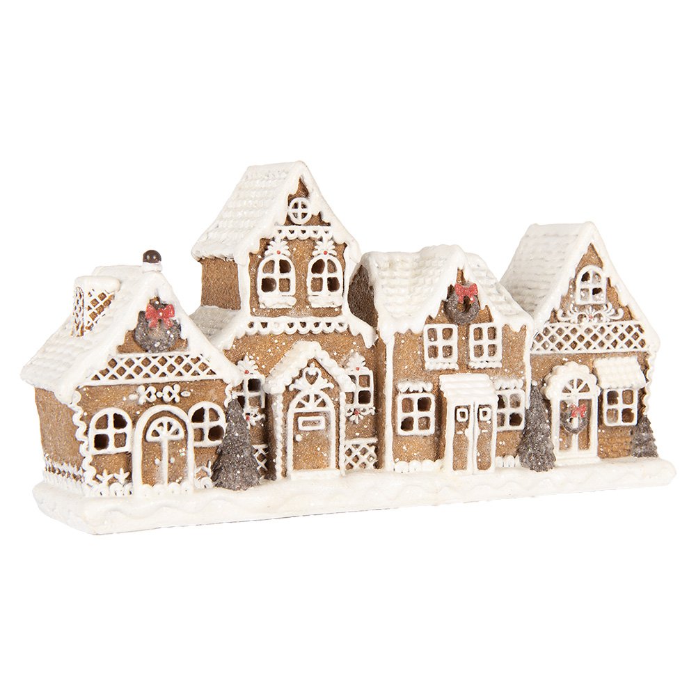 Lebkuchenhaus 25x6x13 cm brauner Kunststoff