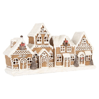 Lebkuchenhaus 25x6x13 cm brauner Kunststoff