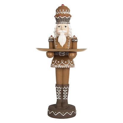 Weihnachtsdekoration Nussknackerstatue 11x13x40 cm brauner Kunststoff