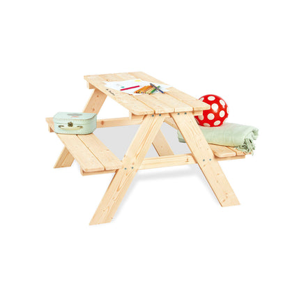Children's seating set 'Nicki for 4', natural