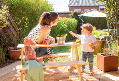 Children's seating set 'Nicki for 4', natural