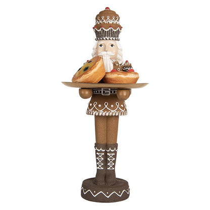 Weihnachtsdekoration Nussknackerstatue 11x13x40 cm brauner Kunststoff