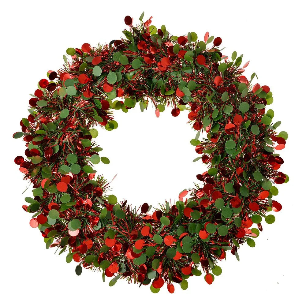 Weihnachtskranz Ø 30 cm Roter Kunststoff