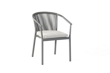 Sessel "Finesse" Alu anthrazit/Polyrope dark-grey incl. Kissen