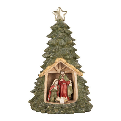 Weihnachtsdekoration mit LED-Beleuchtung Weihnachtsbaum Ø 15x25 cm Grün Kunststoff