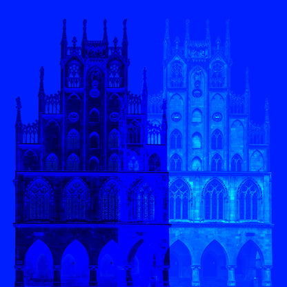 Acrylglasbild - Münster Historical City Hall Blau