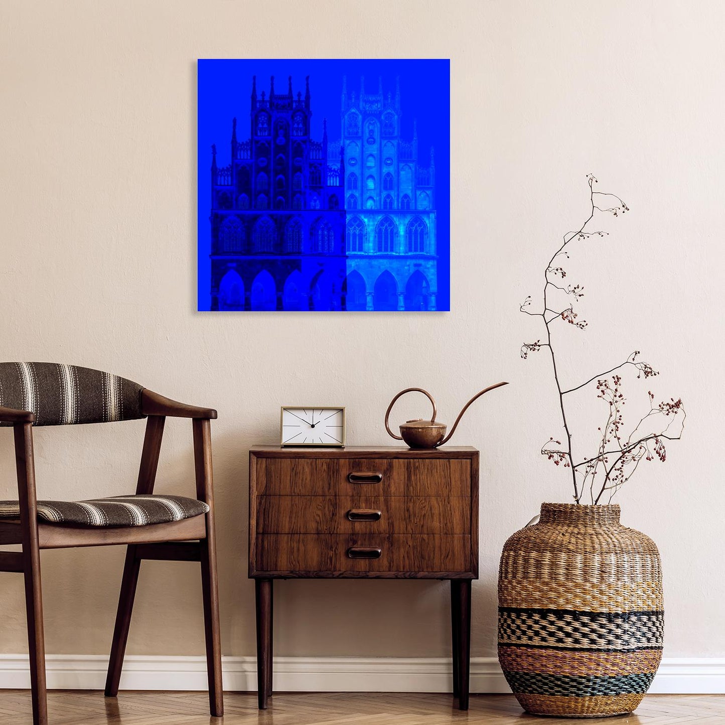 Acrylglasbild - Münster Historical City Hall Blau