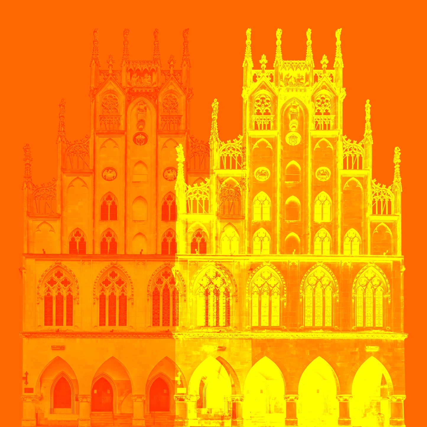 Acrylglasbild - Münster Historical Hall Orange