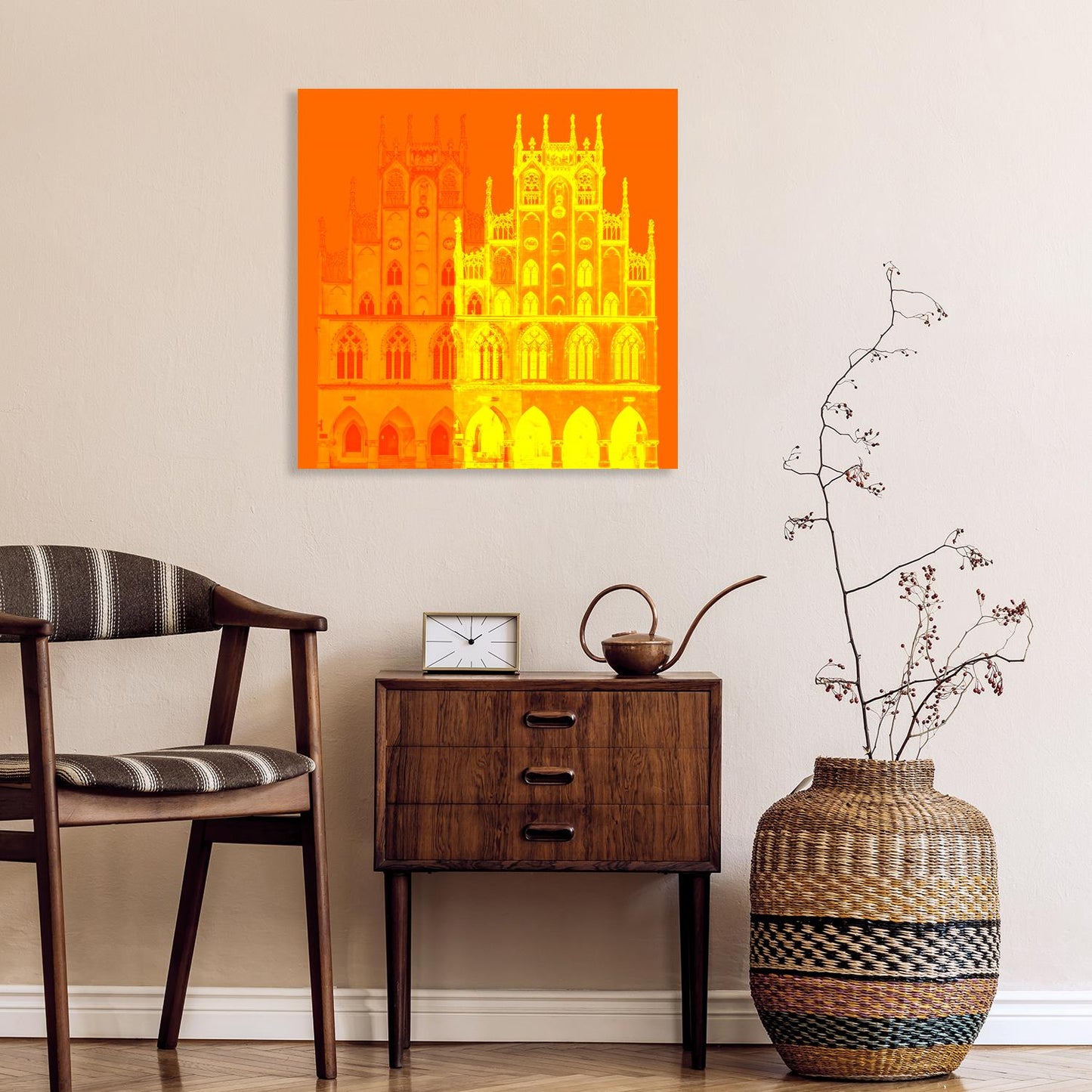 Acrylglasbild - Münster Historical Hall Orange