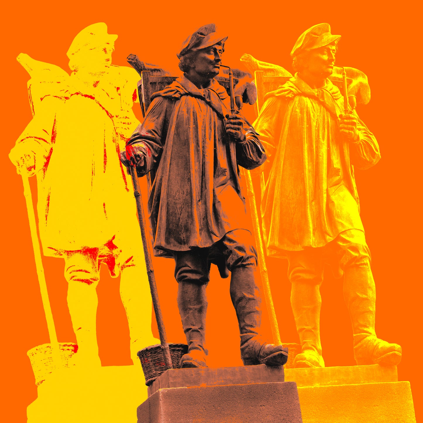 Acrylglasbild - Münster Kiepenkerl Orange