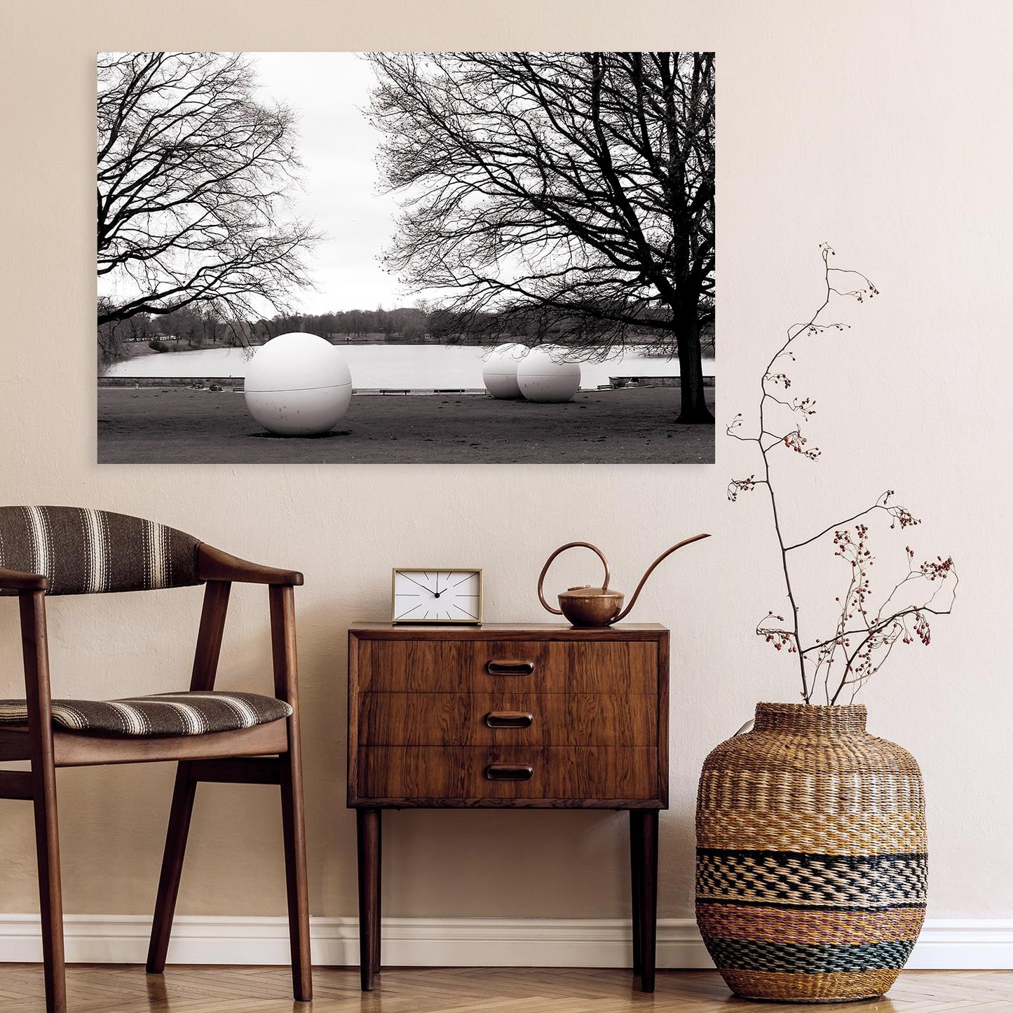 Acrylglasbild - GIANT POOL BALLS Black and White