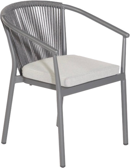 Sessel "Finesse" Alu anthrazit/Polyrope dark-grey incl. Kissen