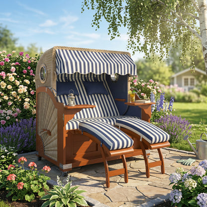 Beach chair WN Blue-Cream 