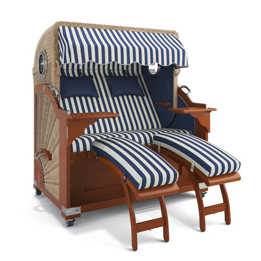 Strandkorb WN Blau-Creme