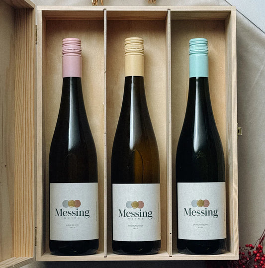 Messing Geschenkbox Weißweine