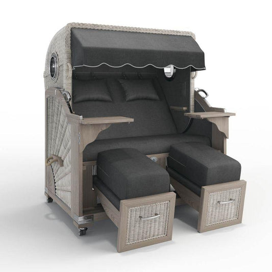 Strandkorb WN Natur-weiß