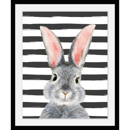 Rahmenbild -  Grauer Hase mit Streifen