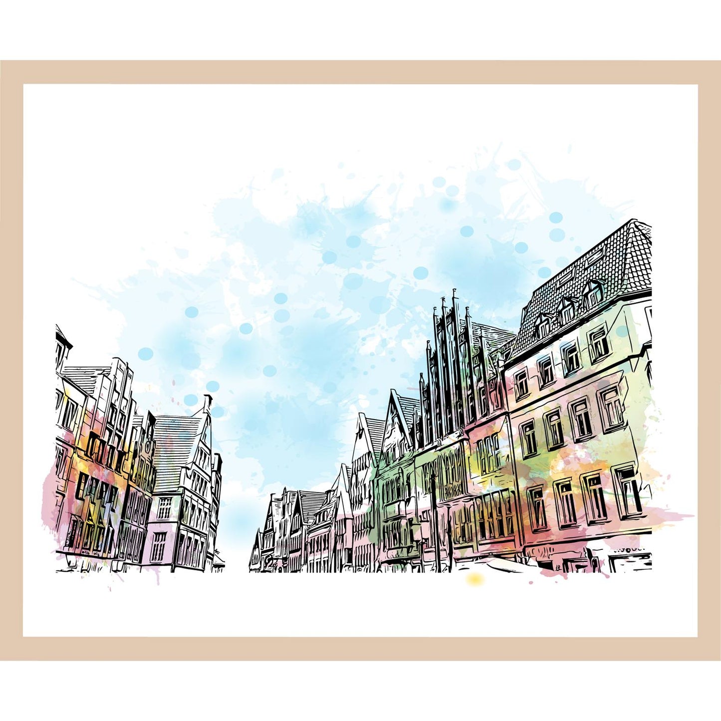 Rahmenbild - Münster Aquarell