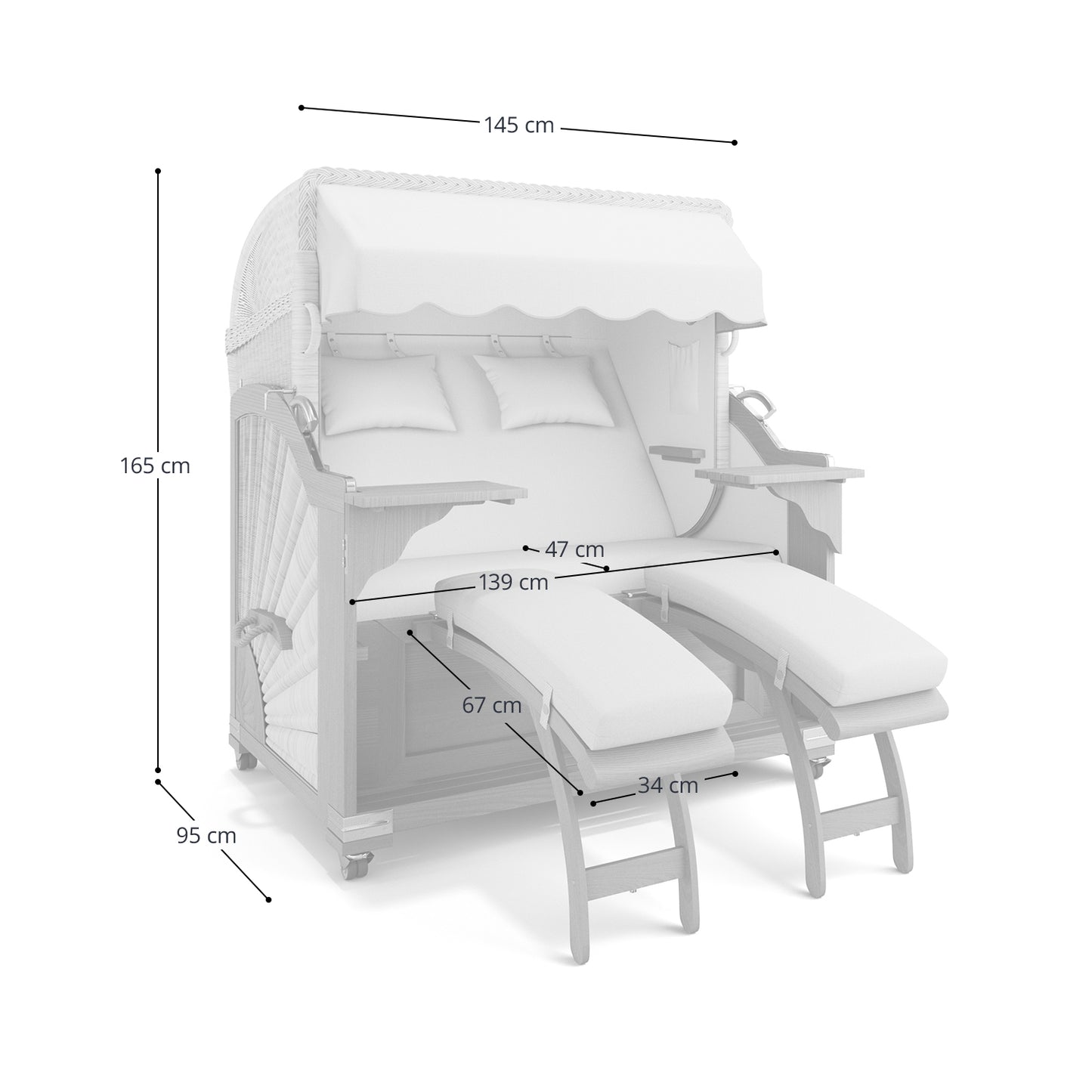 Strandkorb WN Blau-Creme