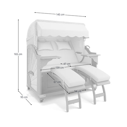 Strandkorb WN Blau-Creme