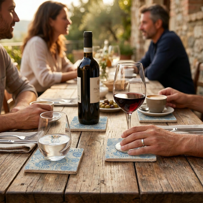 Steinuntersetzer-Set - Blue Shellfish