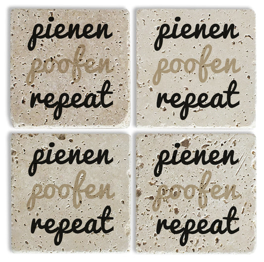 Steinuntersetzer-Set - Pienen Poofen Repeat