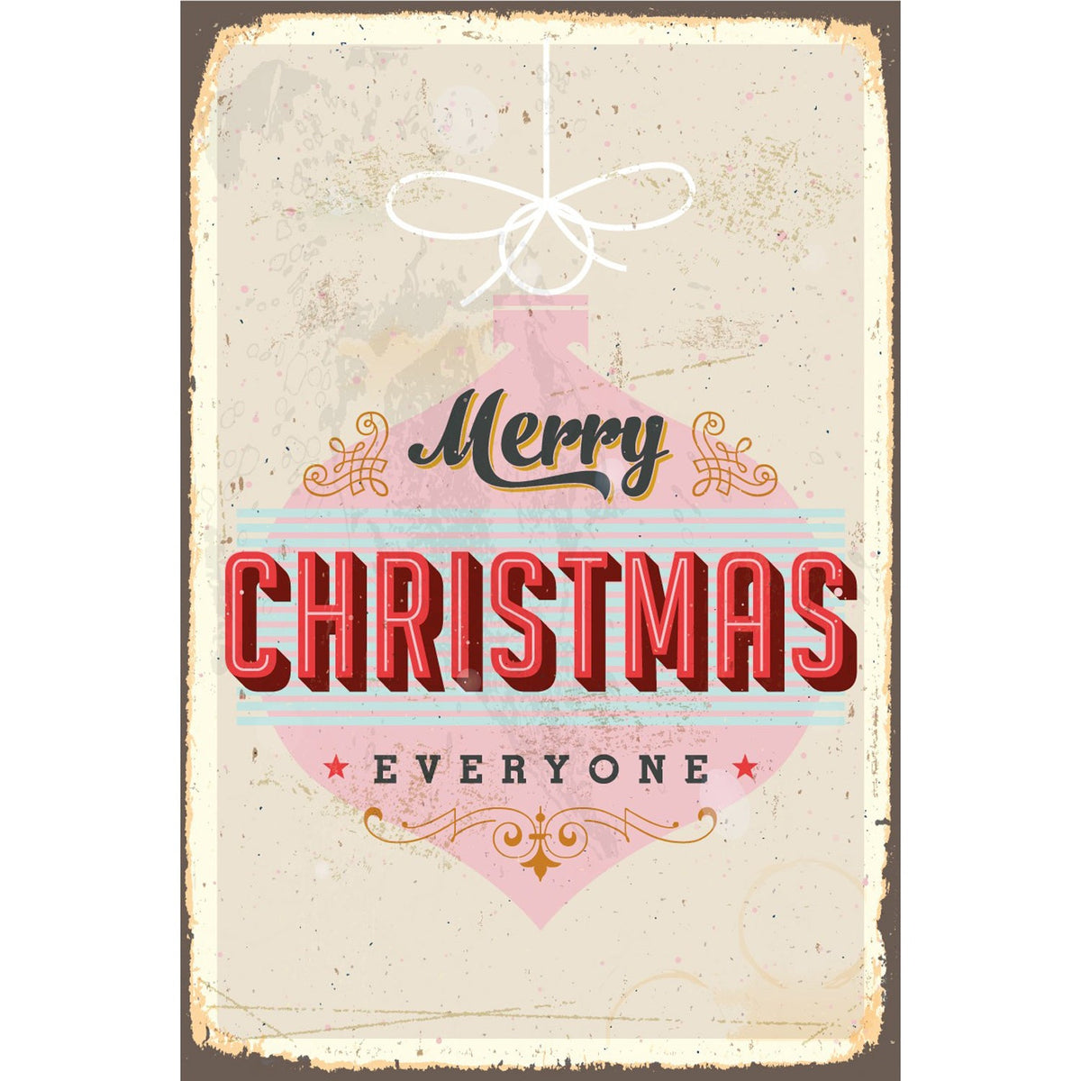 Blechschild - Merry Christmas Everyone Vintage