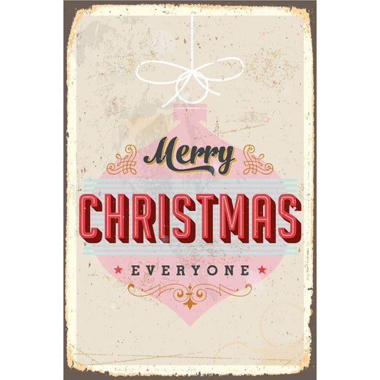 Blechschild - Merry Christmas Everyone Vintage