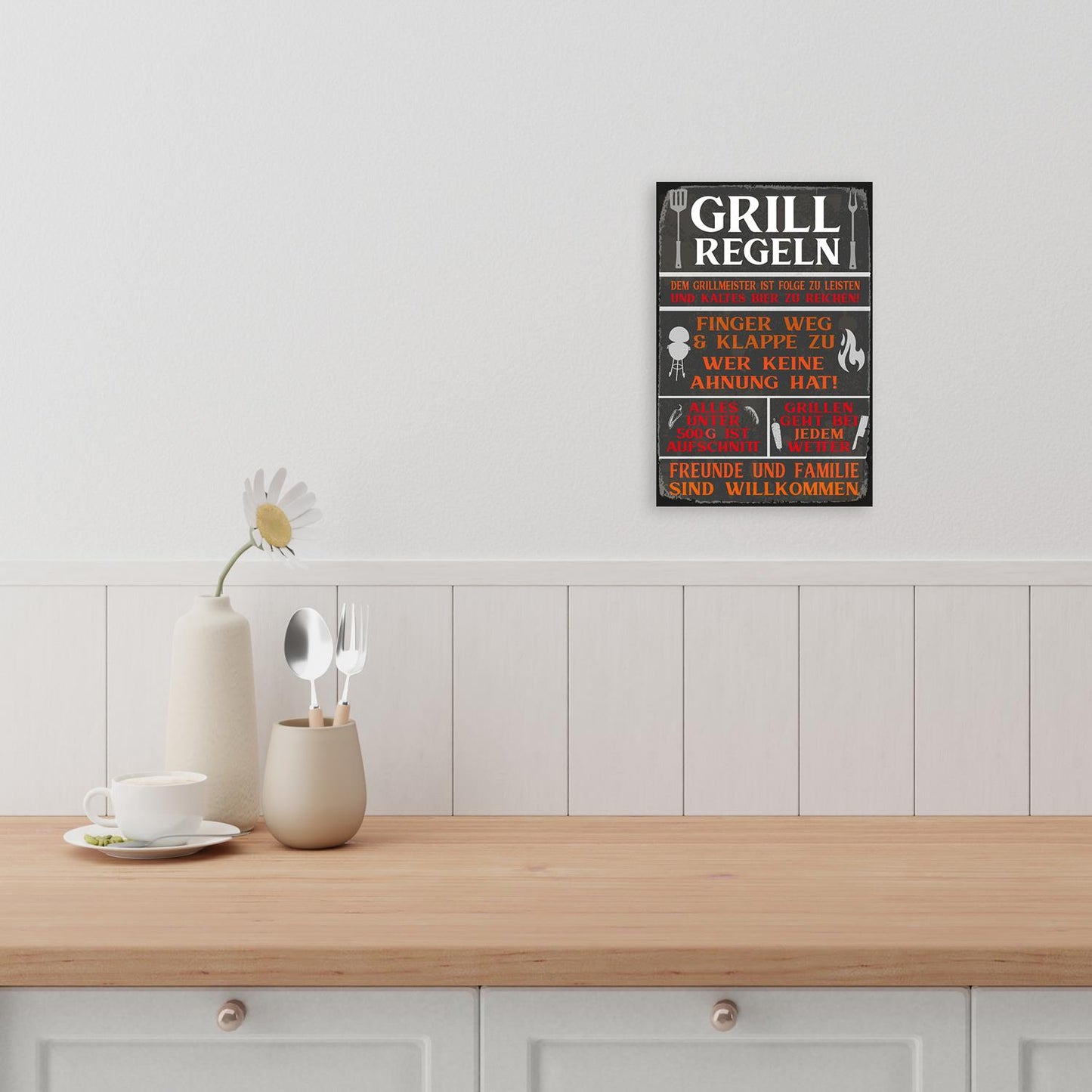 Blechschild - Grillregeln