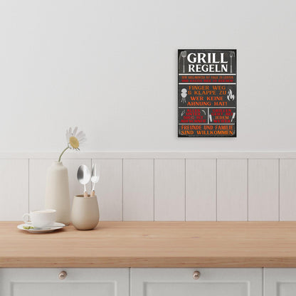 Blechschild - Grillregeln