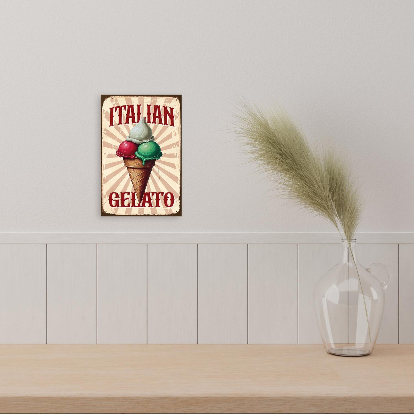 Blechschild - Italian Gelato