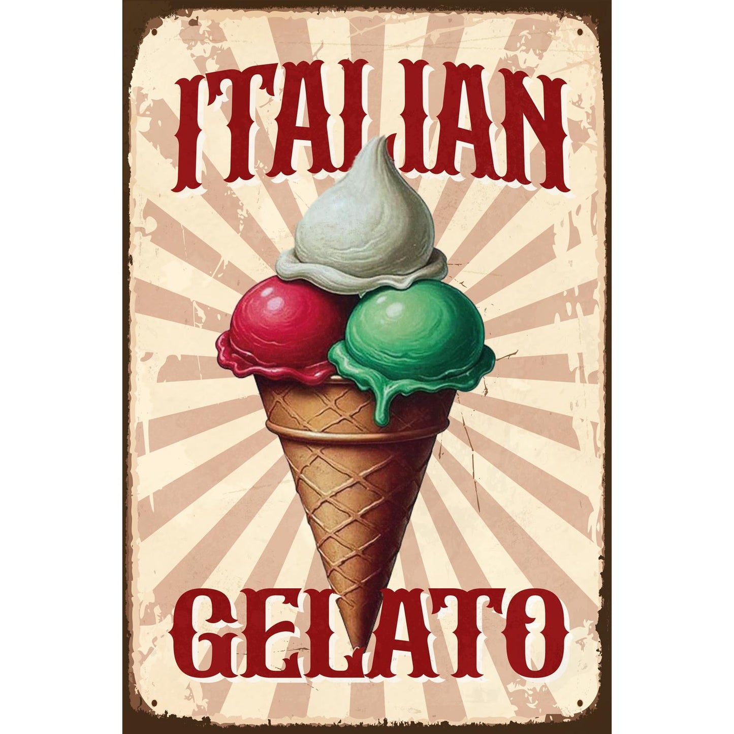 Blechschild - Italian Gelato