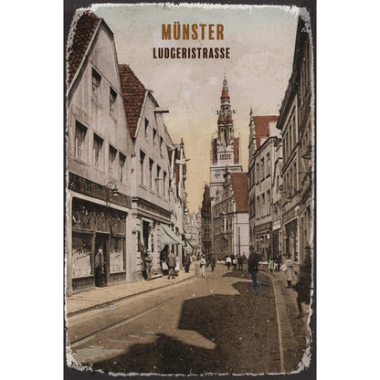 Blechschild - Münster Ludgeristraße