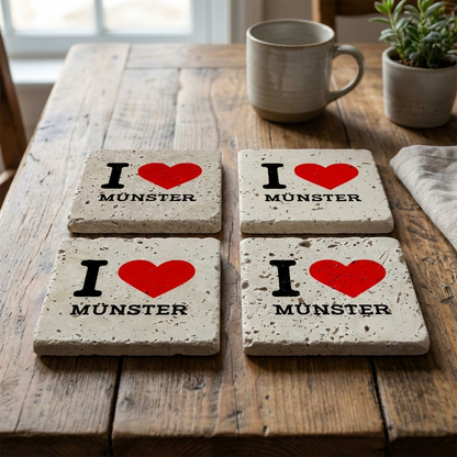 Steinuntersetzer-Set - I Love Münster